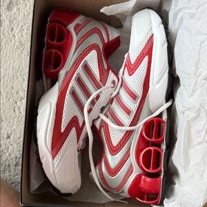 adidas Red and White Athletic Shoes